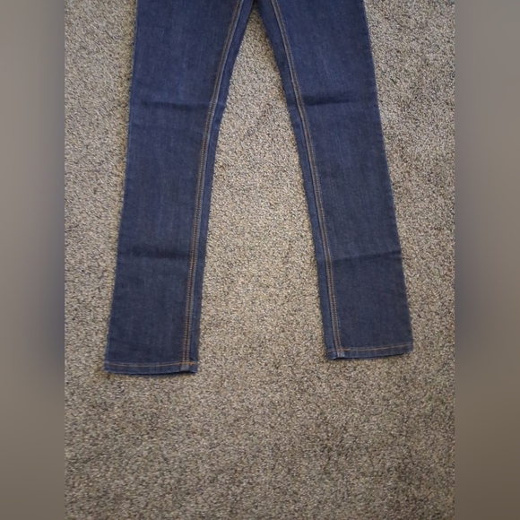 Vintage Y2K Southpole Low-Rise Rhinestone Jeans Dark Wash Skinny/ Straight Sz 5 - Picture 4 of 6
